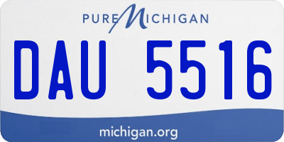 MI license plate DAU5516