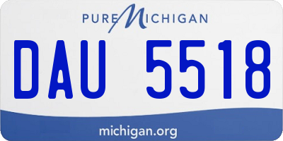 MI license plate DAU5518