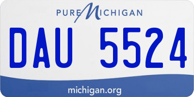 MI license plate DAU5524