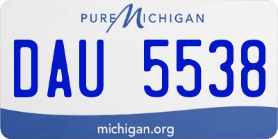 MI license plate DAU5538