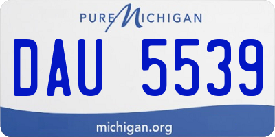 MI license plate DAU5539