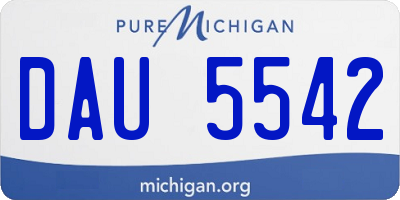 MI license plate DAU5542