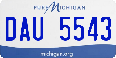 MI license plate DAU5543