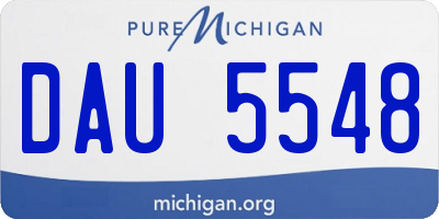 MI license plate DAU5548