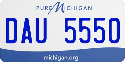 MI license plate DAU5550