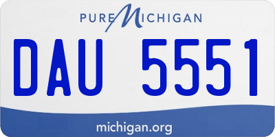 MI license plate DAU5551