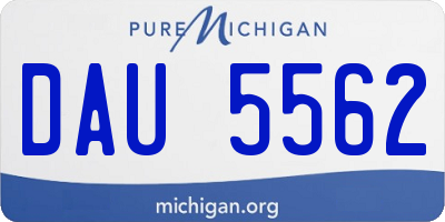 MI license plate DAU5562