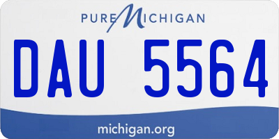 MI license plate DAU5564