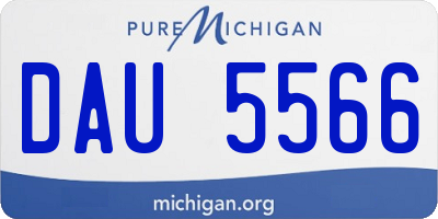 MI license plate DAU5566