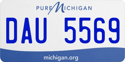 MI license plate DAU5569