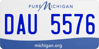 MI license plate DAU5576
