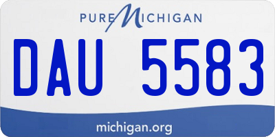 MI license plate DAU5583