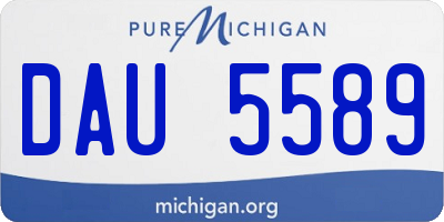 MI license plate DAU5589