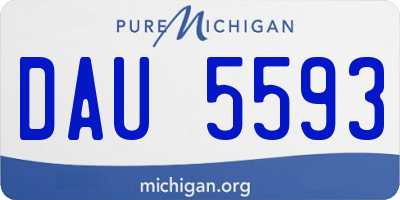 MI license plate DAU5593