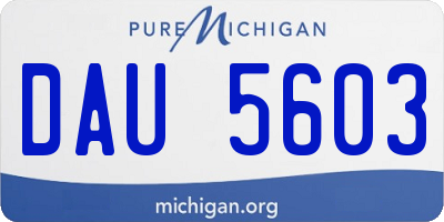 MI license plate DAU5603