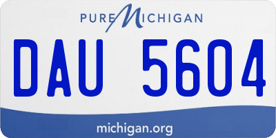 MI license plate DAU5604