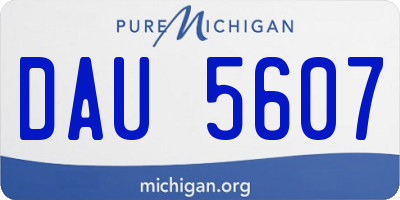 MI license plate DAU5607