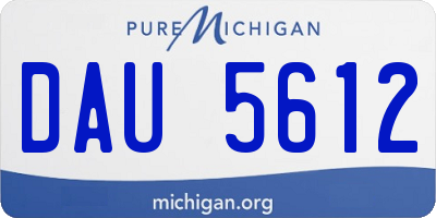 MI license plate DAU5612