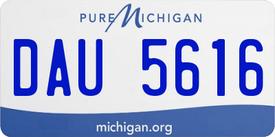 MI license plate DAU5616