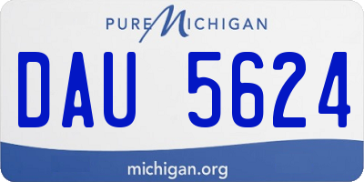 MI license plate DAU5624