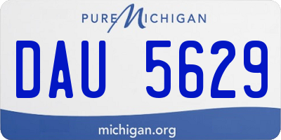 MI license plate DAU5629