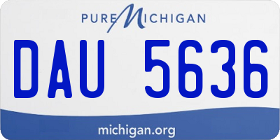 MI license plate DAU5636