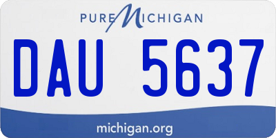 MI license plate DAU5637