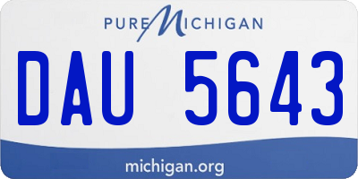 MI license plate DAU5643