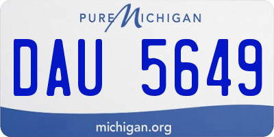 MI license plate DAU5649