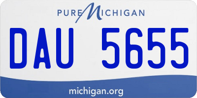 MI license plate DAU5655