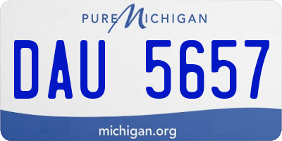 MI license plate DAU5657
