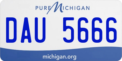 MI license plate DAU5666