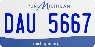 MI license plate DAU5667