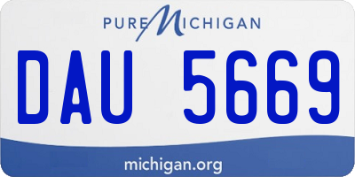 MI license plate DAU5669