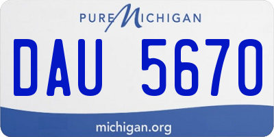 MI license plate DAU5670