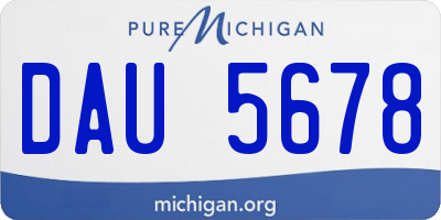 MI license plate DAU5678