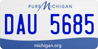 MI license plate DAU5685