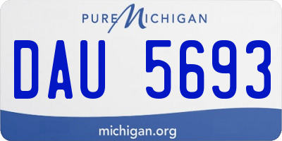 MI license plate DAU5693