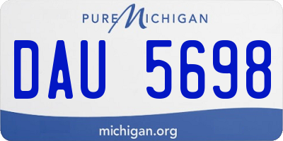 MI license plate DAU5698