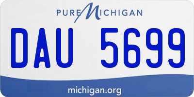 MI license plate DAU5699