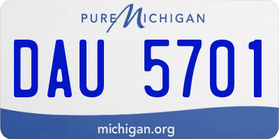 MI license plate DAU5701