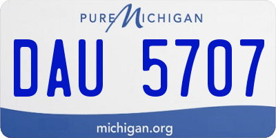 MI license plate DAU5707