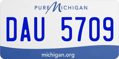 MI license plate DAU5709