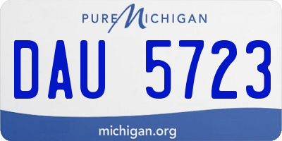 MI license plate DAU5723