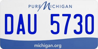 MI license plate DAU5730
