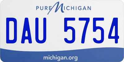 MI license plate DAU5754