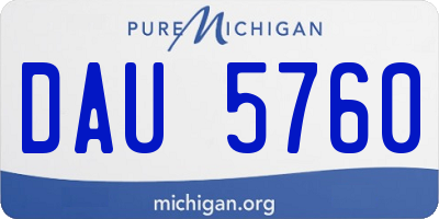 MI license plate DAU5760