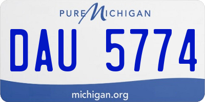 MI license plate DAU5774