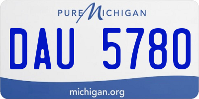 MI license plate DAU5780
