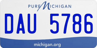 MI license plate DAU5786